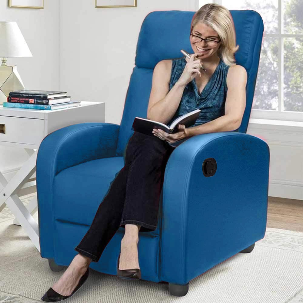 Antracite UnfadeMemory Poltrona Relax Massaggio Elettrica Reclinabile Sedia Recliner Divano in Similpelle,Regolazione Automatica dello Schienale e del Poggiapiedi 