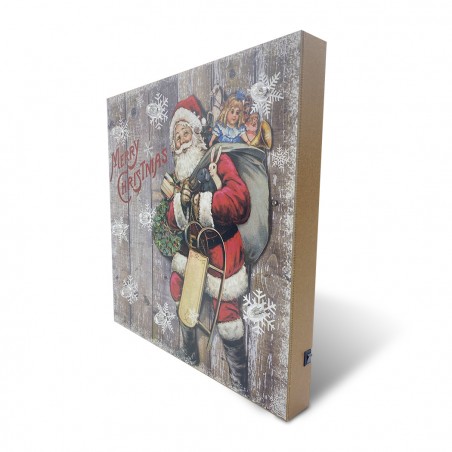 Quadro natalizio BABBO NATALE 782312 con luci 35x35x4 cm decorazioni Natalizie