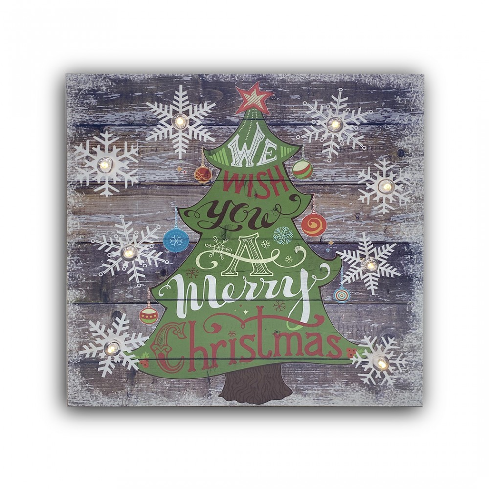Quadro natalizio ALBERO CLASSIC 782312 con luci 35x35x4 cm decorazioni di Natale