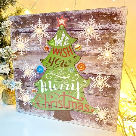 Quadro natalizio ALBERO CLASSIC 782312 con luci 35x35x4 cm decorazioni di Natale