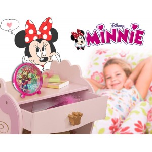 Orologio sveglia tonda da comodino MINNIE MOUSE 9 cm decorata con la graziosa Minnie con piedini WD16051 2
