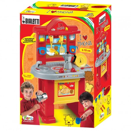 Cucina giocattolo I love Mokina 415474 Moka Bialetti 72h cm Rosso e Giallo