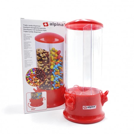 Distributore di caramelle 113418 ALPINA con base ruotante a 360° e 3 scomparti