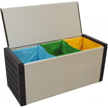 Panca 3 scomparti con borse raccolta differenziata 9240 cassapanca 85x39x34 cm