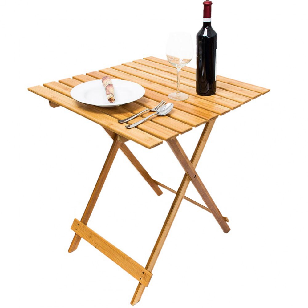 Tavolo pieghevole 80 x 60 cm in legno naturale...