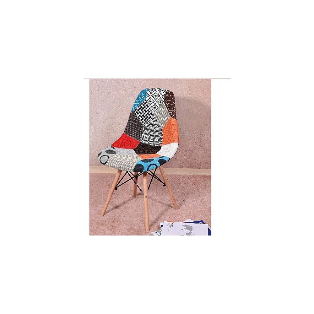 Sedia fantasy tessuto Patchwork 80x52x46cm con...