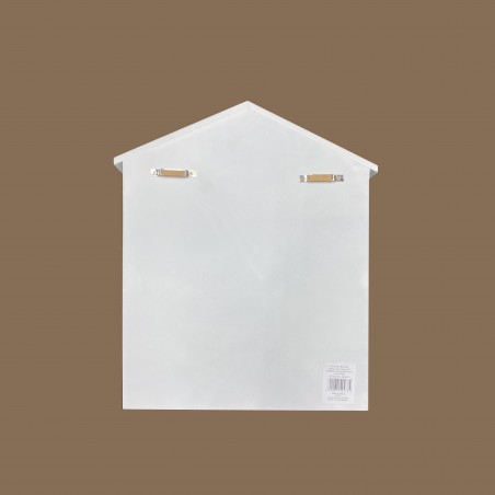 Cassetta porta chiavi 144234 in legno bianco 24 x 6 x 29.5 cm con 6 gancetti