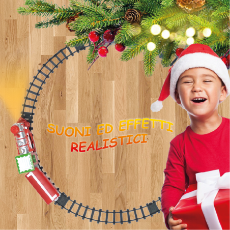 Treno Natalizio e pista 556234 circonferenza di 75 cm con luci e suoni