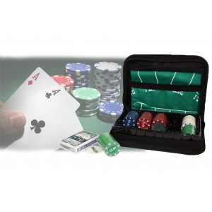 Set poker in astuccio da viaggio 150 fiches 1 mazzo di... 2