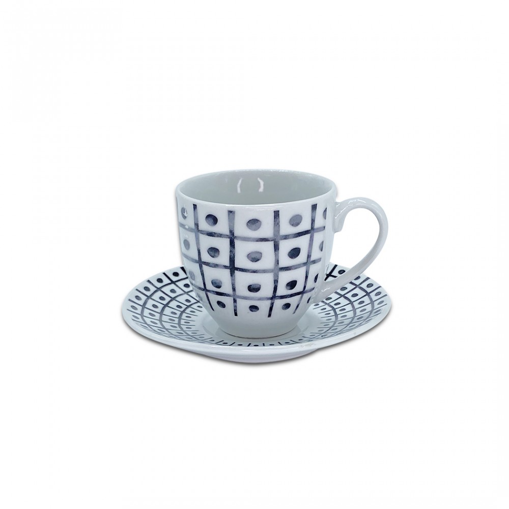 Set 6 tazzine da caffe' con piattino mod. TRIS...