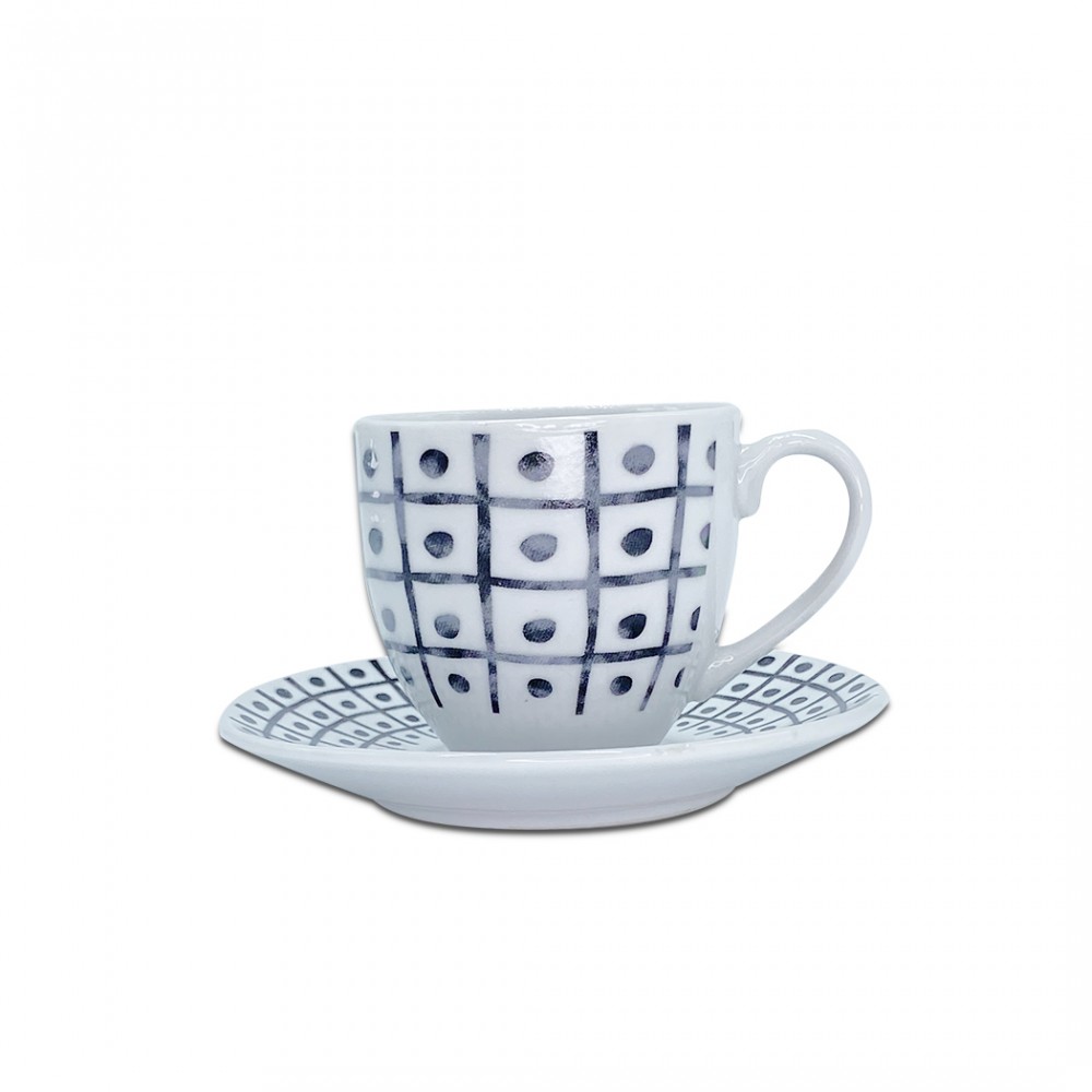 Set 6 tazzine da caffe' con piattino mod. TRIS...