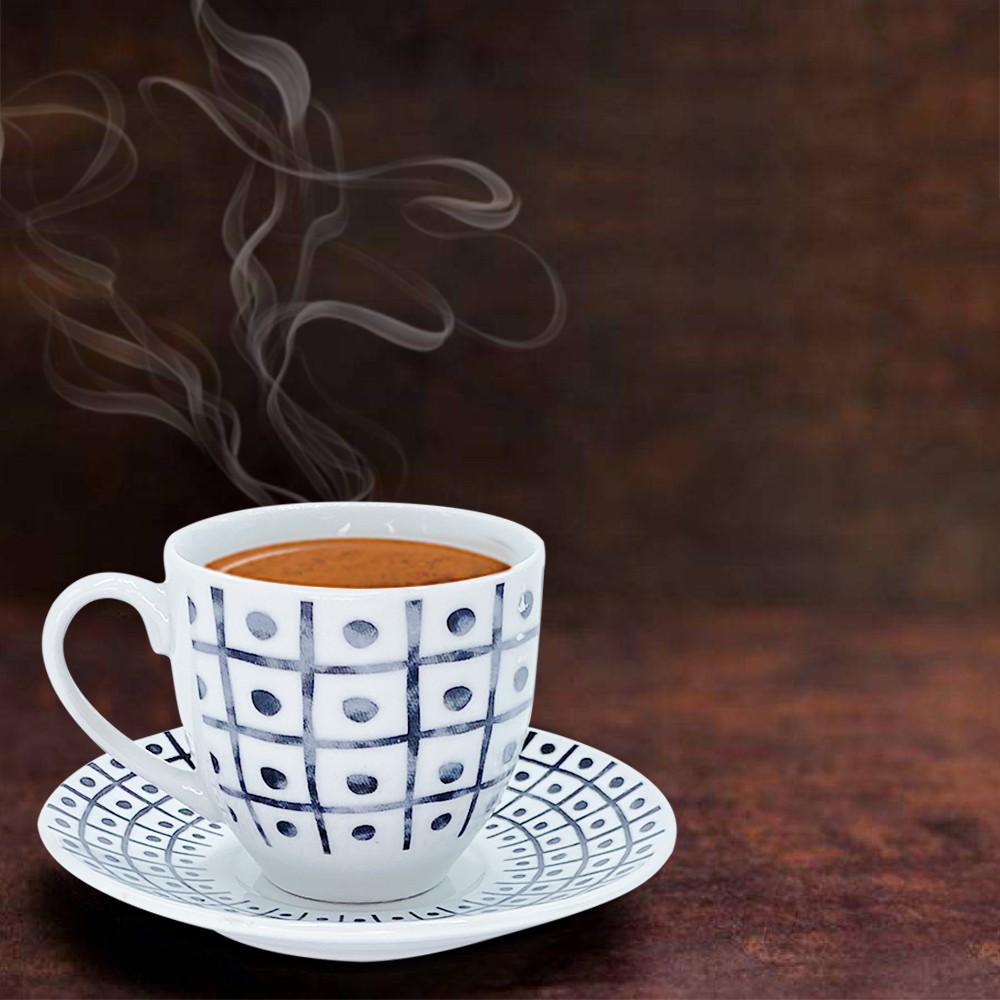 Set 6 tazzine da caffe' con piattino mod. TRIS...