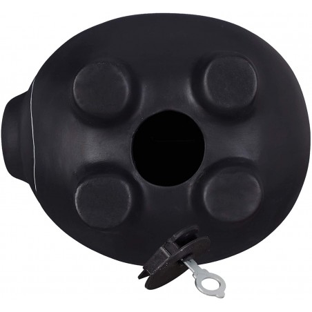 Salvadanaio in ceramica 370104 porta monete maialino nero con gesso per scrivere