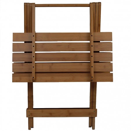 Tavolo pieghevole 80 x 60 cm legno color Noce MAS116 richiudibile da giardino