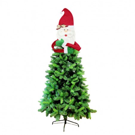 Puntale per albero di Natale 6145018 forma della faccia Babbo Natale con mani