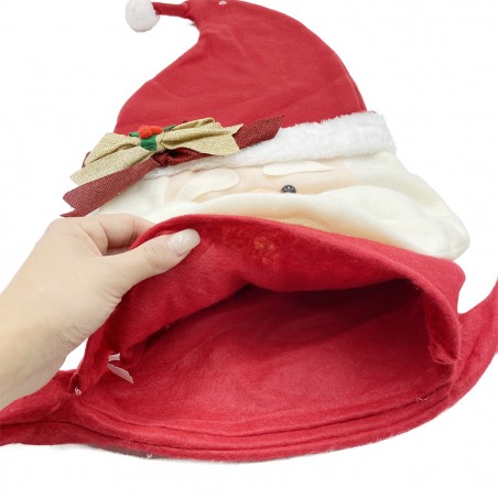 Puntale per albero di Natale 6145018 forma della faccia Babbo Natale con mani