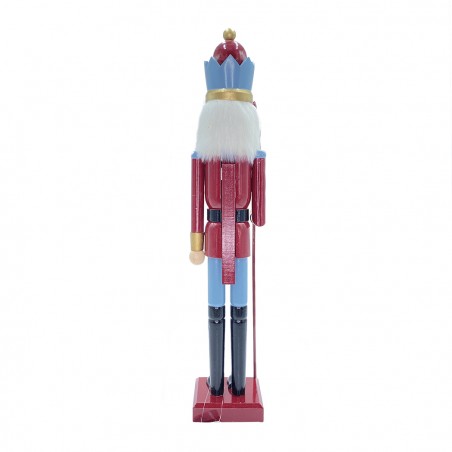 Schiaccianoci 6107113 soldato in legno Rosso da 55 cm con decorazioni e scettro