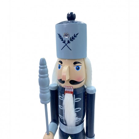 Schiaccianoci 6107113 soldato in legno color Celeste da 55 cm con decorazioni