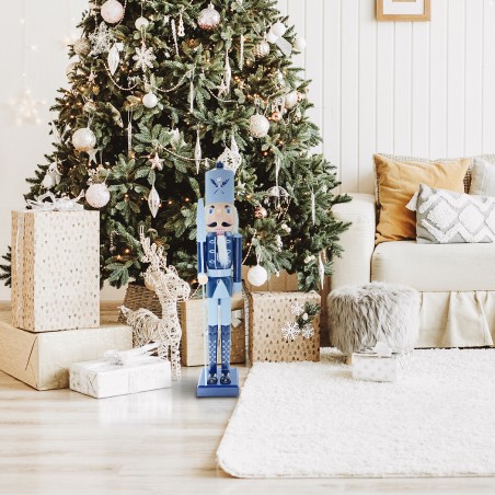 Schiaccianoci 6107113 soldato in legno color Celeste da 55 cm con decorazioni