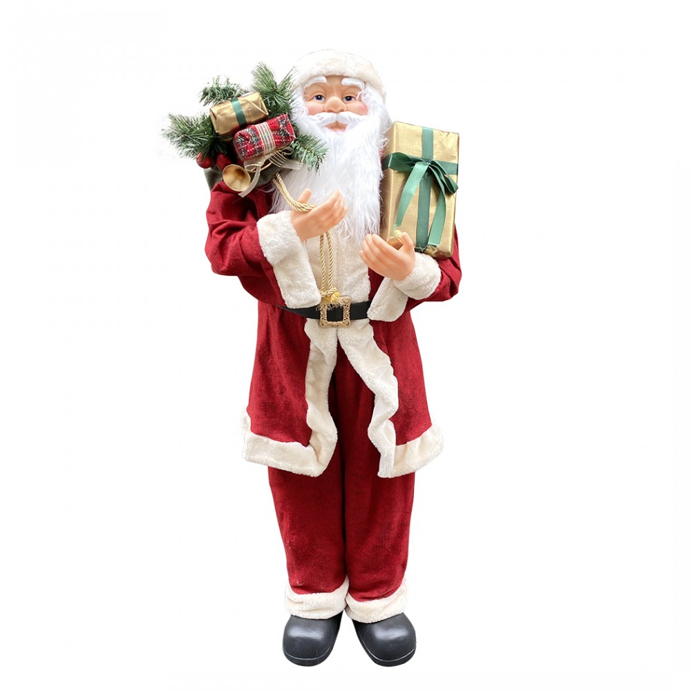 Babbo Natale gigante 120 cm 144114 con borsa addobbo natalizio con suoni e luci