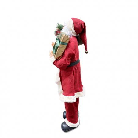Babbo Natale gigante 120 cm 144114 con borsa addobbo natalizio con suoni e luci