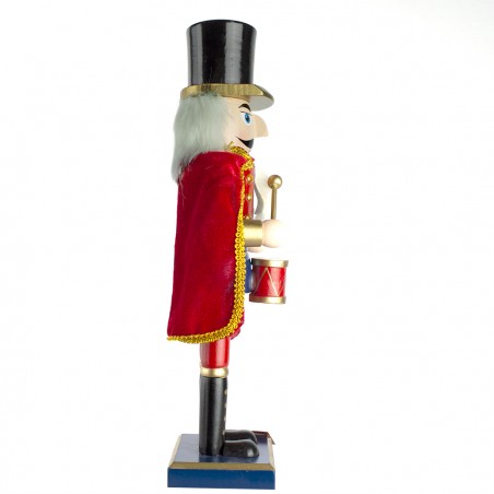Schiaccianoci 6107140 Soldato In Legno Rosso Da 36 Cm Con Decorazioni E Tamburo