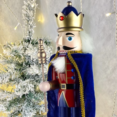 Schiaccianoci 6107140 Soldato In Legno Da 36 Cm Con Mantello E Scettro