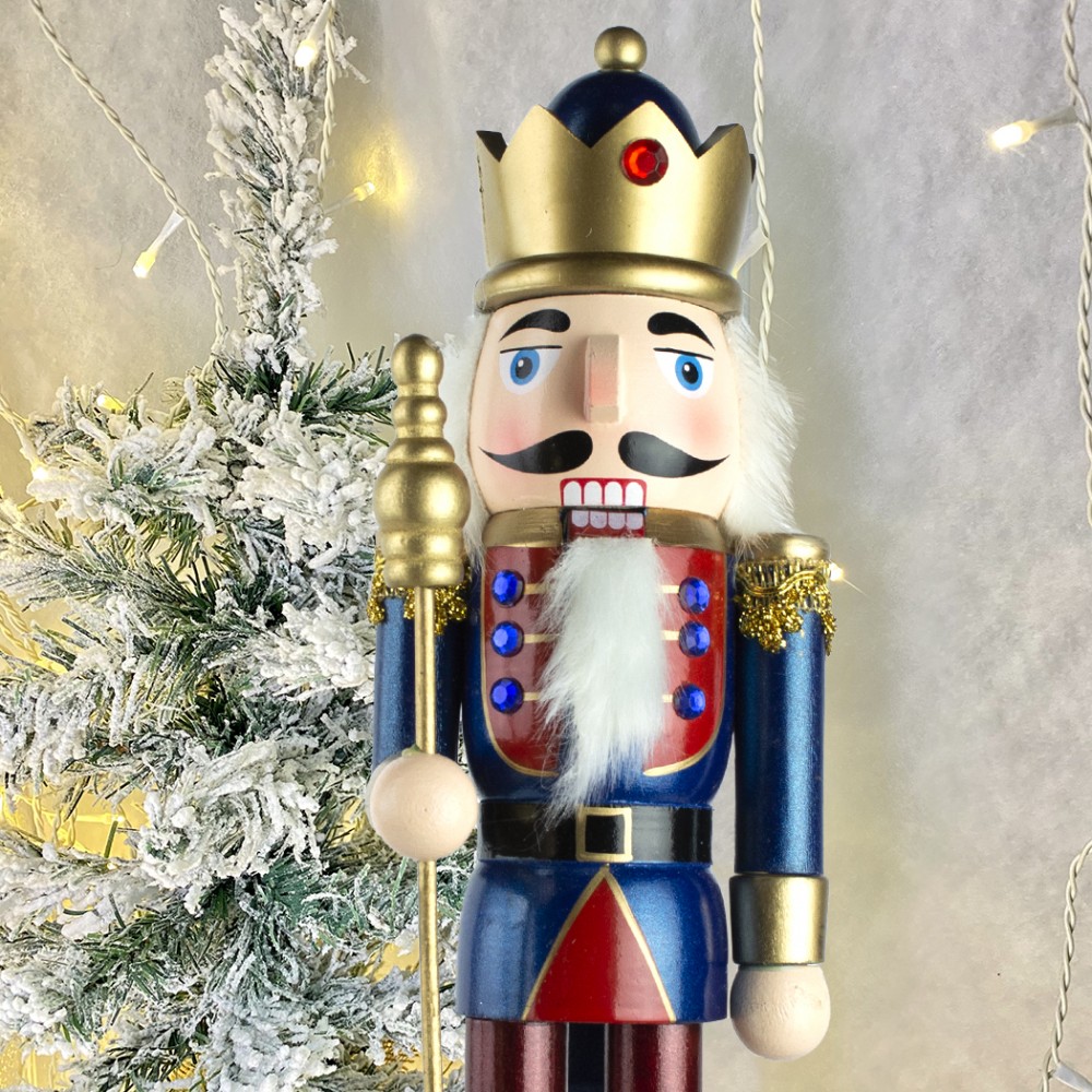 Schiaccianoci 6107089 Soldato In Legno Blu Da...