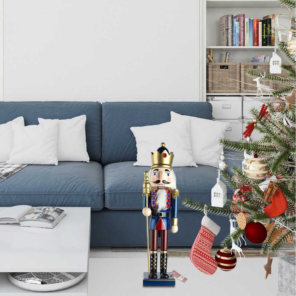 Schiaccianoci 6107089 Soldato In Legno Blu Da...