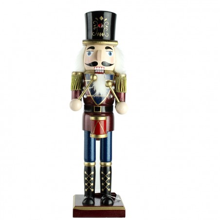 Schiaccianoci 6107089 Soldato In Legno Da 36 Cm Con Decorazioni e tamburo