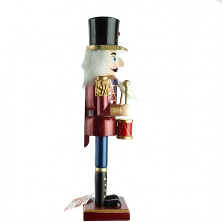 Schiaccianoci 6107089 Soldato In Legno Da 36 Cm Con Decorazioni e tamburo
