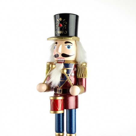 Schiaccianoci 6107089 Soldato In Legno Da 36 Cm Con Decorazioni e tamburo