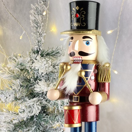 Schiaccianoci 6107089 Soldato In Legno Da 36 Cm Con Decorazioni e tamburo