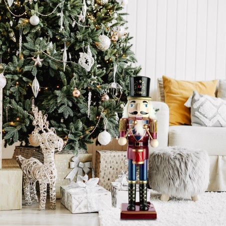 Schiaccianoci 6107089 Soldato In Legno Da 36 Cm Con Decorazioni e tamburo