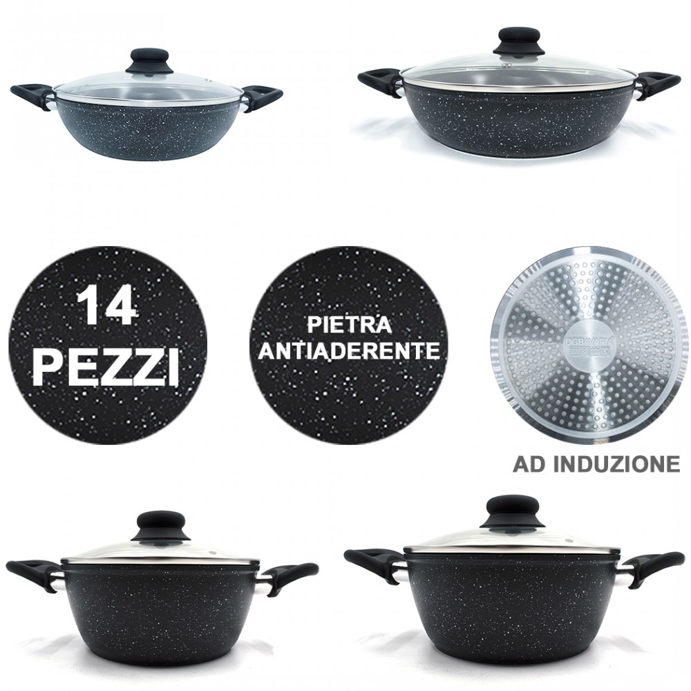 DGBAVARIA batteria 14 pezzi 103665 tegami e...