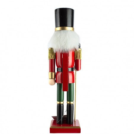 Schiaccianoci 6107089 Soldato In Legno Da 36 Cm Con Decorazioni e ascia