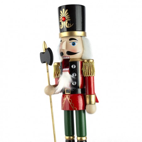Schiaccianoci 6107089 Soldato In Legno Da 36 Cm Con Decorazioni e ascia