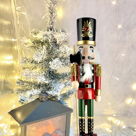 Schiaccianoci 6107089 Soldato In Legno Da 36 Cm Con Decorazioni e ascia