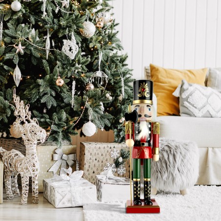 Schiaccianoci 6107089 Soldato In Legno Da 36 Cm Con Decorazioni e ascia