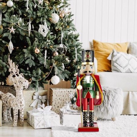 Schiaccianoci 495516 Soldato In Legno Da 36 Cm Con Ascia e Mantello