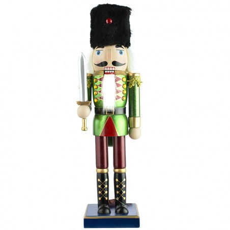 Schiaccianoci 6107089 Soldato In Legno Da 36 Cm Con Decorazioni e spada