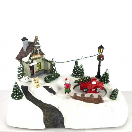 Giostrina e scenario natalizio 361002 con negozio luci musica e movimento natale