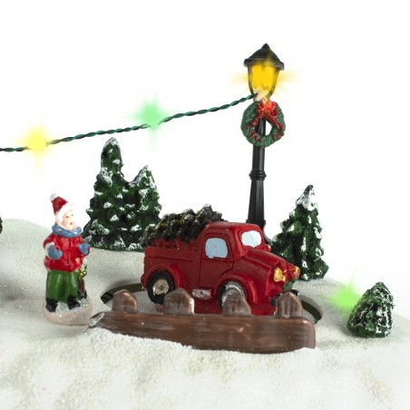 Giostrina e scenario natalizio 361002 con negozio luci musica e movimento natale