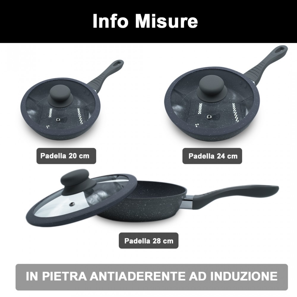 DGBAVARIA batteria 11 pz 103627 GRIGIO padelle...