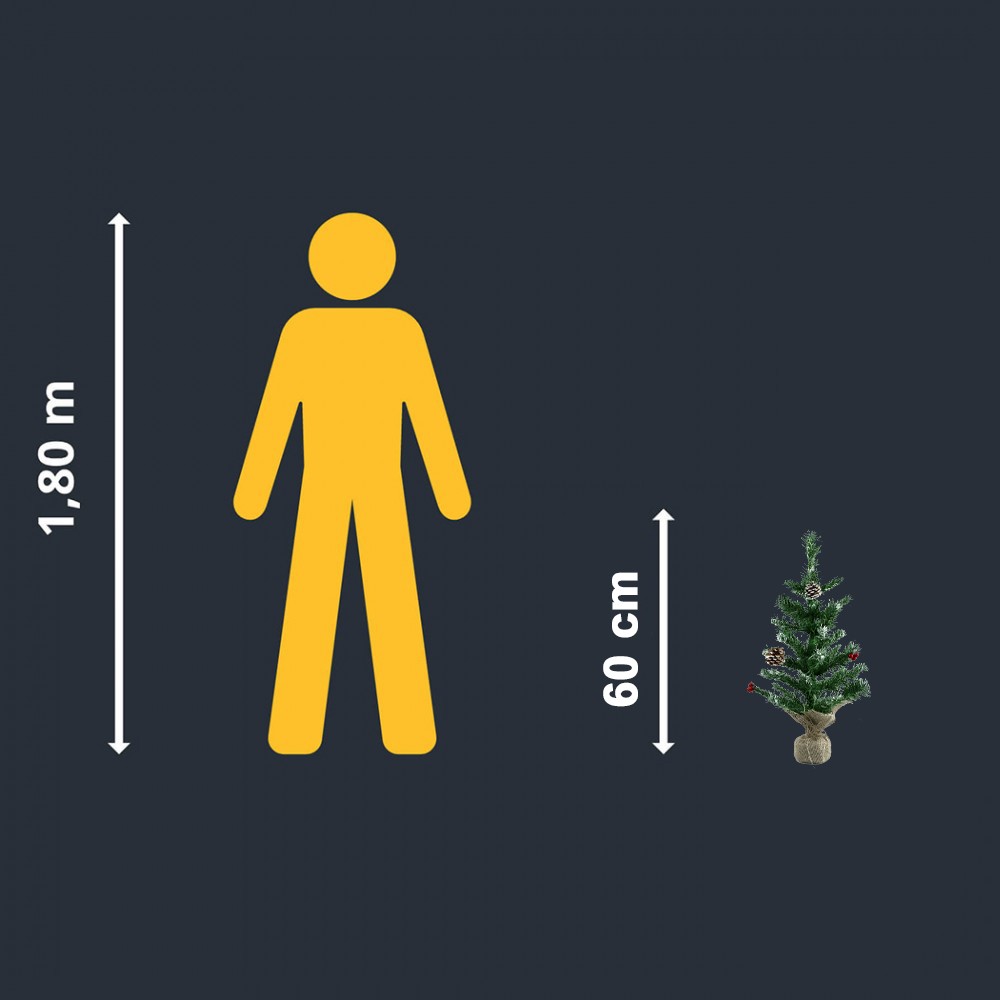 Albero Di Natale 60H Cm 309020 Con base in juta...