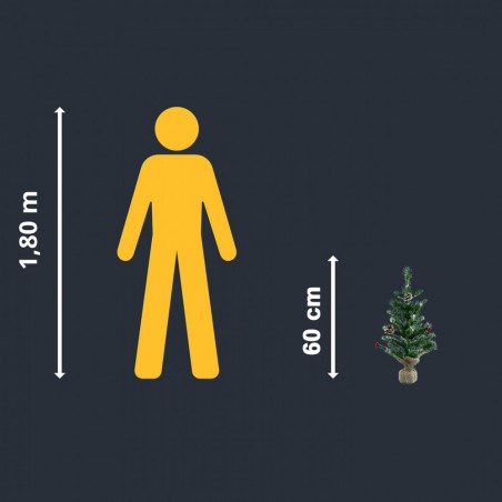 Albero Di Natale 60H Cm 309020 Con base in juta In PVC Abete Artificiale