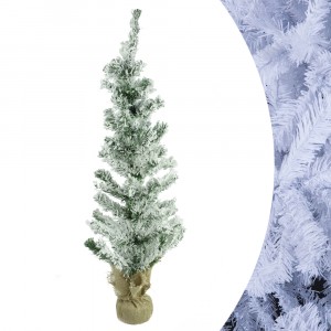 Albero Di Natale innevato 90H Cm 309021 Con base in juta... 2