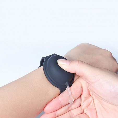 Dispenser bracciale in silicone porta igienizzante con bottiglia ricaricabile