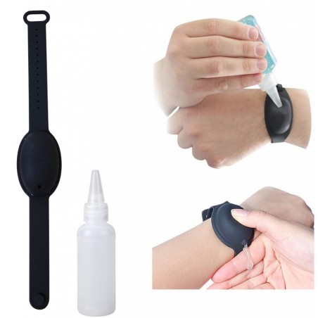 Set da 4 Dispenser bracciale in silicone porta gel con bottiglia ricaricabile