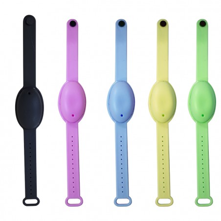 Set da 4 Dispenser bracciale in silicone porta gel con bottiglia ricaricabile